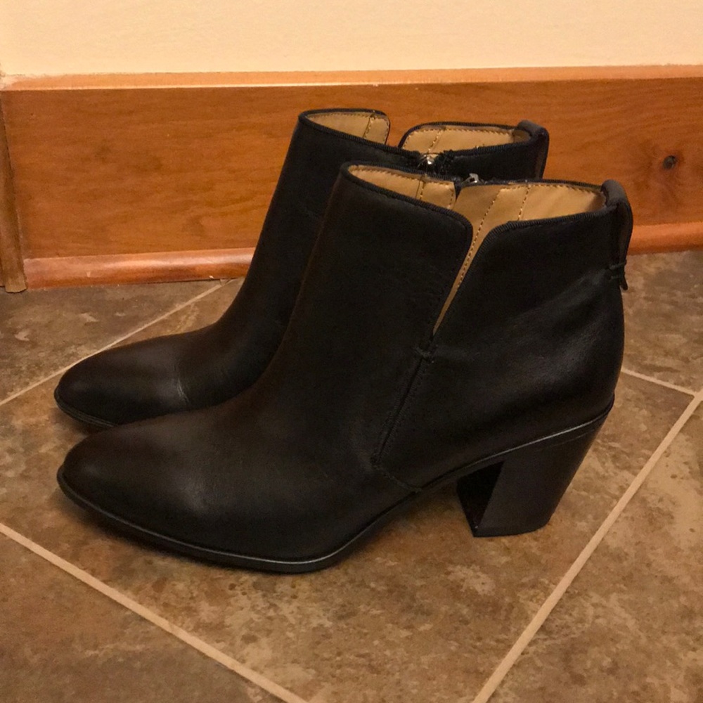 New in box Franco Sarto black leather booties